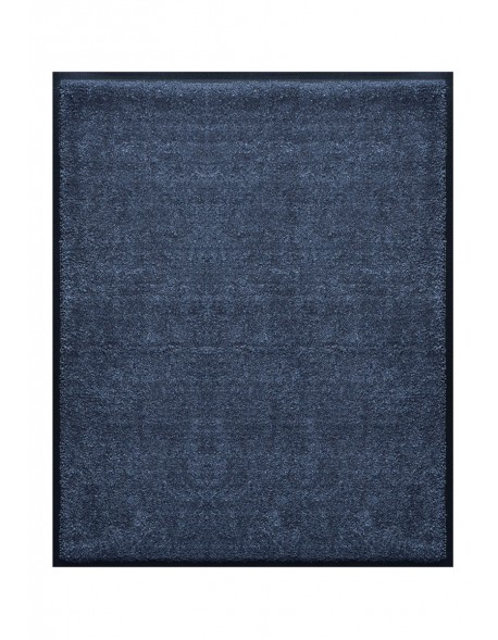 Tapis d'entrée PVC bleu foncé contour noir 80x120cm - Centrakor