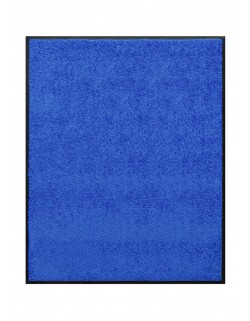 TAPIS DE PORTE D'ENTRÉE - NYLON UNI BLEU - Rectangulaire 80 x 90cm