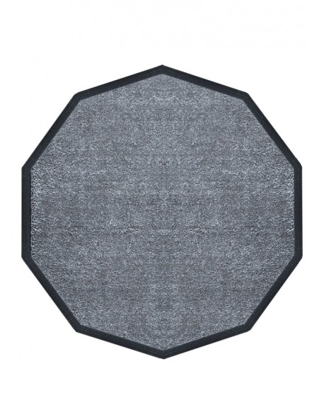 TAPIS PREMIUM NYLON CHINÉ GRIS FONCÉ - DÉCAGONALE 120 x 120cm