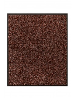 LE TAPIS FRANÇAIS D'ENTRÉE COTON - 80x90cm - PREMIUM MARRON FONCÉ