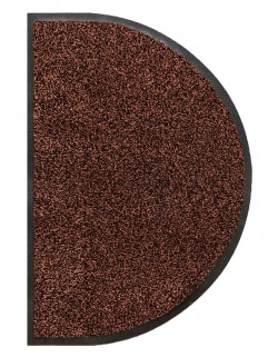 LE TAPIS FRANÇAIS D'ENTRÉE COTON - DEMI-LUNE 50x80cm - PREMIUM MARRON FONCÉ