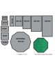 TAPIS D'ENTRÉE COTON - OCTOGONAL 90x90cm -PREMIUM VERT