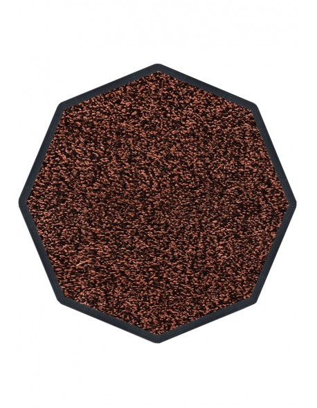 LE TAPIS FRANÇAIS D'ENTRÉE COTON - OCTOGONAL 90x90cm - PREMIUM MARRON FONCÉ