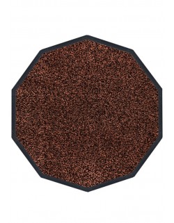 LE TAPIS FRANÇAIS D'ENTRÉE COTON - DÉCAGONAL 120x120cm - PREMIUM MARRON FONCÉ