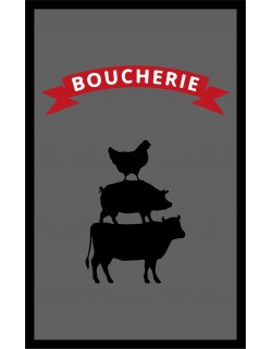 LE TAPIS FRANÇAIS PREMIUM BOUCHERIE  NYLON UNI GRIS - PERSONNALISÉ