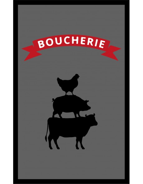 LE TAPIS FRANÇAIS PREMIUM BOUCHERIE  NYLON UNI GRIS - PERSONNALISÉ