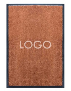 TAPIS LOGO PERSONNALISÉ PREMIUM - Nylon uni marron caramel