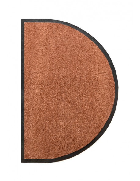 TAPIS D'ENTRÉE DEMI-LUNE - NYLON UNI MARRON CARAMEL - 50 x 80cm