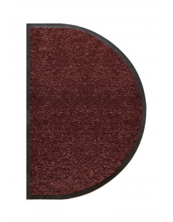 TAPIS D'ENTRÉE DEMI-LUNE - NYLON UNI MARRON FONCÉ - 50 x 80cm