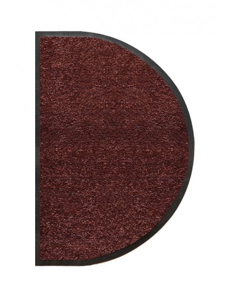 TAPIS D'ENTRÉE DEMI-LUNE - NYLON UNI MARRON FONCÉ - 50 x 80cm