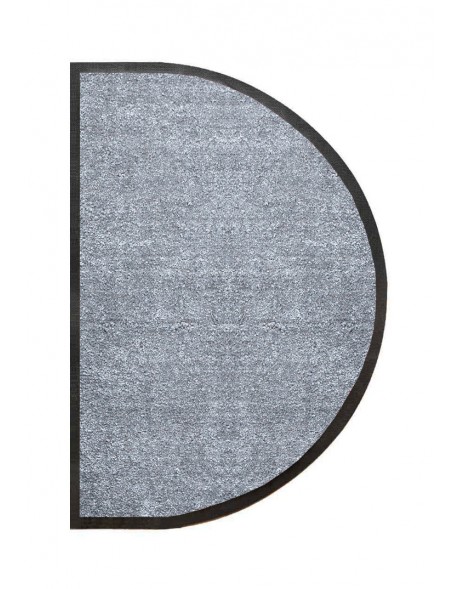 TAPIS D'ENTRÉE DEMI-LUNE - NYLON UNI GRIS CLAIR - 50 x 80cm