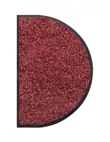 TAPIS D'ENTRÉE DEMI-LUNE - NYLON BORDEAUX CHINÉ - 50 x 80cm