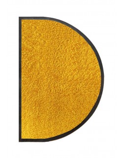 TAPIS D'ENTRÉE DEMI-LUNE - NYLON UNI JAUNE ORANGE - 50 x 80cm