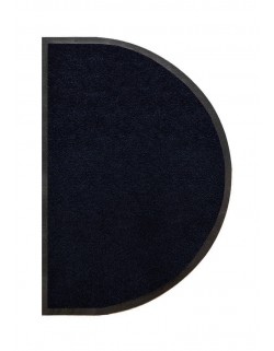 TAPIS D'ENTRÉE DEMI-LUNE - NYLON UNI NOIR - 50 x 80cm