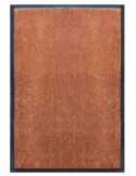 Tapis d'accueil nylon uni marron caramel - Rectangulaire 60 x 90cm